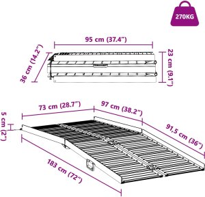 vidaXL Rampa dla wózka inwalidzkiego Srebrny 183 x 73 x 11 cm 10