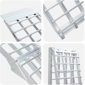 vidaXL Srebrna aluminiowa rampa załadunkowa 230 x 44 x 13 cm 9