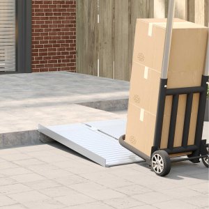 vidaXL Rampa dla wózka inwalidzkiego Srebrny 92 x 73,5 x 5 cm 3