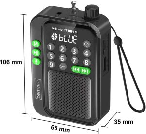 Radio budowlane Zenwire Mini Radio FM Kieszonkowe Bluetooth Przenośne Budowlane Kuchenne na Baterie Y1 13
