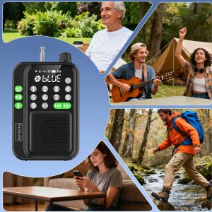 Radio budowlane Zenwire Mini Radio FM Kieszonkowe Bluetooth Przenośne Budowlane Kuchenne na Baterie Y1 5