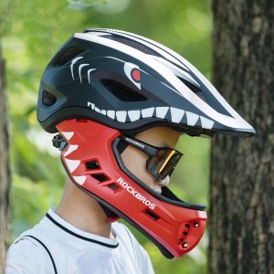 RockBros Kask TT-32006 Shark dziecięcy z odpinaną szczęką rozmiar S (48-52) - czarny 2
