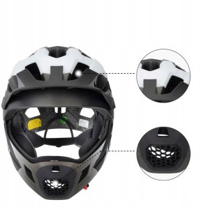 RockBros Kask rowerowy TS-61 10110061006 dziecięcy z odpinaną szczęką rozmiar M (54-57) - szary 3