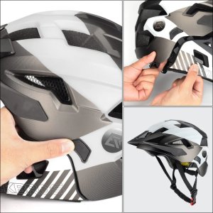 RockBros Kask rowerowy TS-61 10110061006 dziecięcy z odpinaną szczęką rozmiar M (54-57) - szary 4