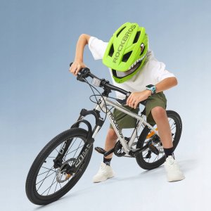 RockBros Kask rowerowy TT-32003 Shark dziecięcy z odpinaną szczęką rozmiar S (48-52) - zielony 3