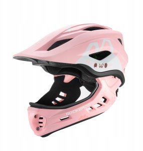 RockBros Kask rowerowy TT-32001 Rabbit dziecięcy z odpinaną szczęką różowy rozmiar S (48-52) 6