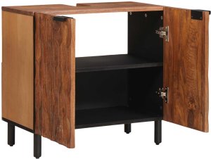 vidaXL Szafka pod umywalkę Gładki Brązowy 2