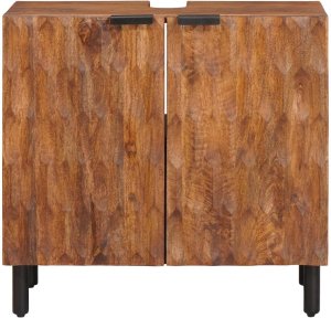 vidaXL Szafka pod umywalkę Gładki Brązowy 3