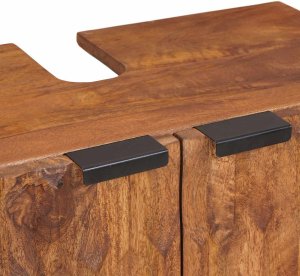 vidaXL Szafka pod umywalkę Gładki Brązowy 7