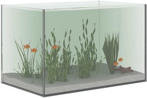 vidaXL Akwarium z przechowywaniem Biały Szkło 3