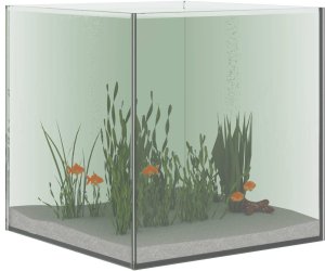 vidaXL Akwarium z przechowywaniem Biały Szkło 3