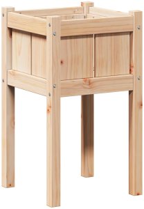 Drewutnia vidaXL Doniczka ogrodowa naturalna Lite drewno sosnowe, 40 x 40 x 70 cm 2