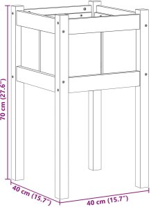 Drewutnia vidaXL Doniczka ogrodowa naturalna Lite drewno sosnowe, 40 x 40 x 70 cm 7