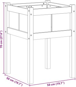 Drewutnia vidaXL Doniczka ogrodowa Lite drewno sosnowe 50 x 50 x 70 cm 7