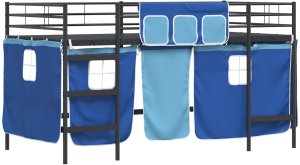 vidaXL Czarny i niebieski 90 x 201 cm 4