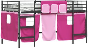 vidaXL Czarny i różowy 100 x 201 cm 2