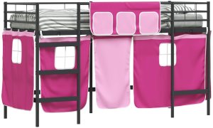 vidaXL Czarny i różowy 90 x 190 cm 2