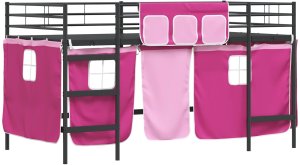 vidaXL Czarny i różowy 107 x 201 cm 4