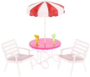 Zestaw Letni Resort Dla Lalek Basen Zjeżdżalnia Leżaki Parasol 3