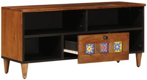 vidaXL Szafka pod telewizor z półką orzech włoski 100 x 33,5 x 46 cm 2