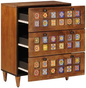 vidaXL Bufet orzech 60 x 33,5 x 75 cm Drewno mango 2