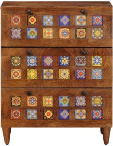 vidaXL Bufet orzech 60 x 33,5 x 75 cm Drewno mango 3