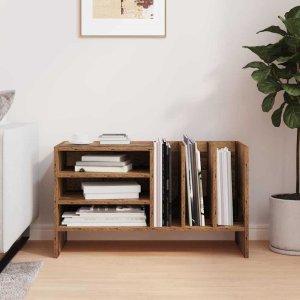vidaXL Szafka na płyty winylowe z półką w stylu vintage, 78,5 x 35 x 45 cm 4