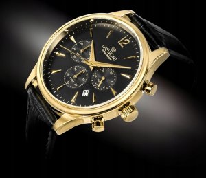Zegarek Giewont Zegarek Męski Chronograph Sapphire Czarno Złoty GW6310-A4 2