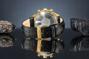 Zegarek Giewont Zegarek Męski Chronograph Sapphire Czarno Złoty GW6310-A4 6