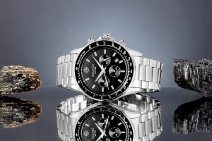 Zegarek Giewont Zegarek Męski Chronograph Sapphire Srebrno Czarny GW3520-B2 4