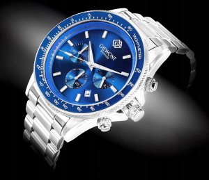 Zegarek Giewont Zegarek Męski Chronograph Sapphire Srebrno Niebieski GW3520-B3 2