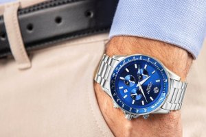 Zegarek Giewont Zegarek Męski Chronograph Sapphire Srebrno Niebieski GW3520-B3 3