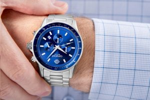 Zegarek Giewont Zegarek Męski Chronograph Sapphire Srebrno Niebieski GW3520-B3 4