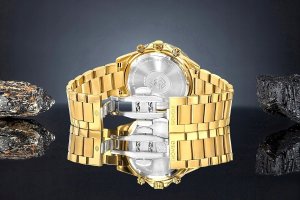 Zegarek Giewont Zegarek Męski Chronograph Sapphire Złoto Niebieski GW3520-B5 5