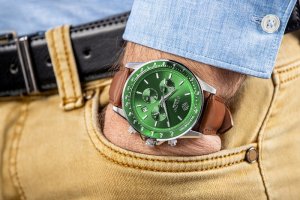 Zegarek Giewont Zegarek Męski Chronograph Sapphire Brązowo Zielony GW3520-A6 3