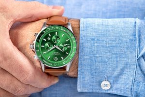 Zegarek Giewont Zegarek Męski Chronograph Sapphire Brązowo Zielony GW3520-A6 4