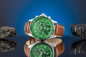 Zegarek Giewont Zegarek Męski Chronograph Sapphire Brązowo Zielony GW3520-A6 5