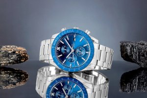 Zegarek Giewont Zegarek Męski Chronograph Sapphire Srebrno Niebieski GW8720-B3 4