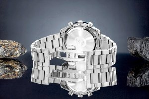 Zegarek Giewont Zegarek Męski Chronograph Sapphire Srebrno Niebieski GW8720-B3 5