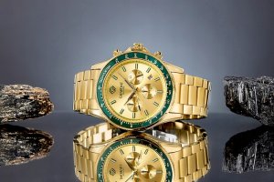 Zegarek Giewont Zegarek Męski Chronograph Sapphire Złoto Zielony GW3520-B6 5
