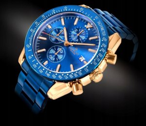 Zegarek Giewont Zegarek Męski Chronograph Sapphire Niebiesko Miedziany GW8720-B5 2