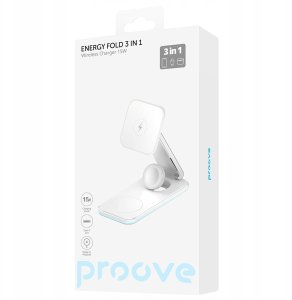 Ładowarka bezprzewodowa Proove Energy Fold 3w1 biała 15W 5