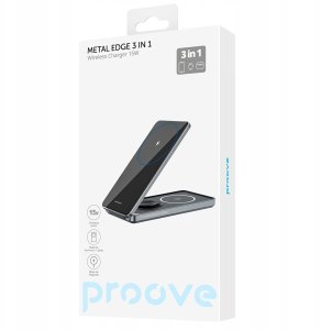 Ładowarka bezprzewodowa Proove Metal Edge 3w1 szara 15W 5