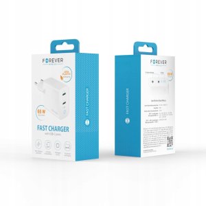 Forever ładowarka sieciowa GaN PD QC TC-06-65CC 2x USB-C 65W biała 6