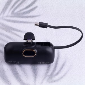 Forever mini power bank MTB-100 22.5W 5000 mAh USB C czarny 5
