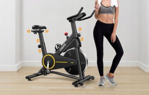 Rower stacjonarny Urevo Rower treningowy T1 (czarno-żółty) 4