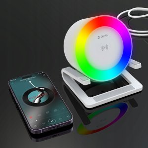 Devia głośnik Bluetooth I-M3 z wbudowaną ładowarką indukcyjną 15W i lampką 7