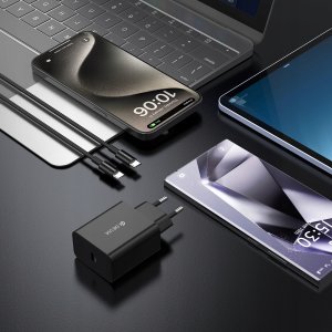 Devia ładowarka sieciowa Rocket PD 45W 1x USB-C biała + kabel USB-C - USB-C 9