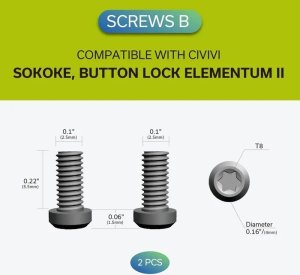 Klips tytanowy CIVIVI Titanium Black + 2 pary śrubek 50x5,72 mm 62