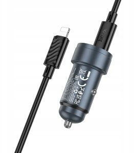 Ładowarka Hoco Ładowarka samochodowa USB A + USB C QC3.0 PD 30W + kabel USB C do Lightning Z57A czarna 3